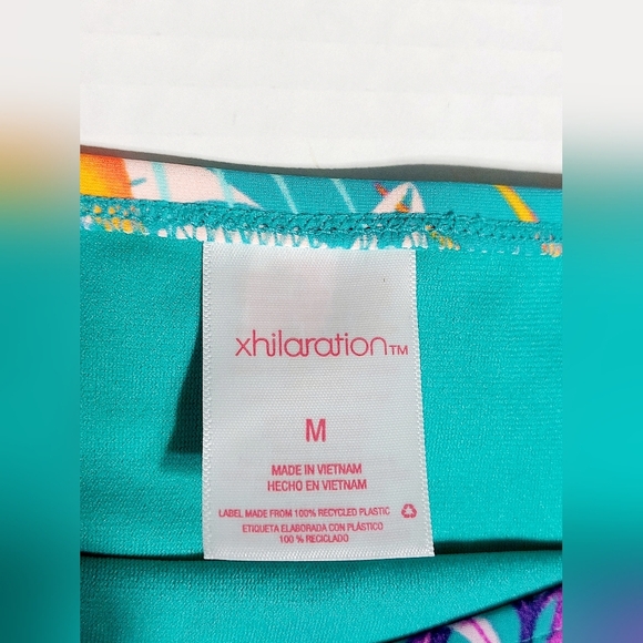 🦃Xhilaration High Leg High Waist Multicolor Tropical Bikini Bottoms Size M NWOT - Picture 4 of 9